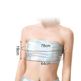 Maxbell Women's Bandeau Top Strapless Sleeveless Top Swimsuit for Performance White