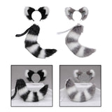Maxbell Plush Cats Ears Long Tail Cosplay for Stage Shows Animal Themed Parties Black