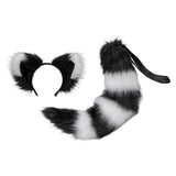 Maxbell Plush Cats Ears Long Tail Cosplay for Stage Shows Animal Themed Parties Black