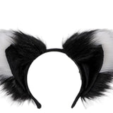 Maxbell Plush Cats Ears Long Tail Cosplay for Stage Shows Animal Themed Parties Black