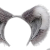 Maxbell Plush Cats Ears Long Tail Cosplay for Stage Shows Animal Themed Parties Gray