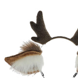 Maxbell Deer Antlers Headband Cute with Ears Headdress Headpiece Headwear Brown