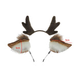 Maxbell Deer Antlers Headband Cute with Ears Headdress Headpiece Headwear Brown