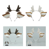 Maxbell Deer Antlers Headband Cute with Ears Headdress Headpiece Headwear Brown