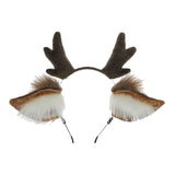 Maxbell Deer Antlers Headband Cute with Ears Headdress Headpiece Headwear Brown