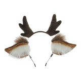 Maxbell Deer Antlers Headband Cute with Ears Headdress Headpiece Headwear Brown