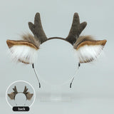 Maxbell Deer Antlers Headband Cute with Ears Headdress Headpiece Headwear Brown