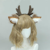 Maxbell Deer Antlers Headband Cute with Ears Headdress Headpiece Headwear Brown