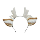 Maxbell Deer Antlers Headband Cute with Ears Headdress Headpiece Headwear White