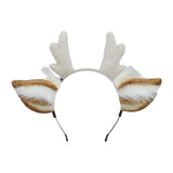 Maxbell Deer Antlers Headband Cute with Ears Headdress Headpiece Headwear White