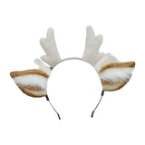 Maxbell Deer Antlers Headband Cute with Ears Headdress Headpiece Headwear White