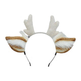 Maxbell Deer Antlers Headband Cute with Ears Headdress Headpiece Headwear White