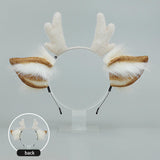Maxbell Deer Antlers Headband Cute with Ears Headdress Headpiece Headwear White