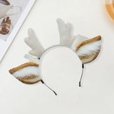 Maxbell Deer Antlers Headband Cute with Ears Headdress Headpiece Headwear White