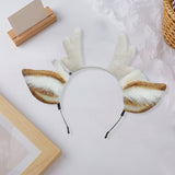 Maxbell Deer Antlers Headband Cute with Ears Headdress Headpiece Headwear White