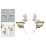 Maxbell Deer Antlers Headband Cute with Ears Headdress Headpiece Headwear White