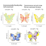 Maxbell Cartoon Butterfly Brooches Metal Trendy Lapel Pin for Holidays Bags Gift