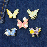Maxbell Cartoon Butterfly Brooches Metal Trendy Lapel Pin for Holidays Bags Gift
