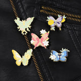 Maxbell Cartoon Butterfly Brooches Metal Trendy Lapel Pin for Holidays Bags Gift