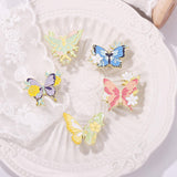 Maxbell Cartoon Butterfly Brooches Metal Trendy Lapel Pin for Holidays Bags Gift