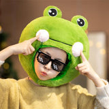 Maxbell Plush Frog Shaped Hat Cartoon Stuffed Toy Party Hats Cosplay Headwear