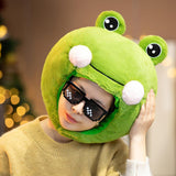 Maxbell Plush Frog Shaped Hat Cartoon Stuffed Toy Party Hats Cosplay Headwear