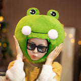 Maxbell Plush Frog Shaped Hat Cartoon Stuffed Toy Party Hats Cosplay Headwear