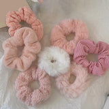 Maxbell 7x Women Hair Ties Scrunchies Ponytail Holder for Girls Wedding pink