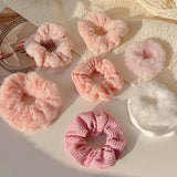 Maxbell 7x Women Hair Ties Scrunchies Ponytail Holder for Girls Wedding pink
