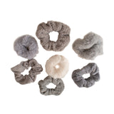 Maxbell 7x Women Hair Ties Scrunchies Ponytail Holder for Girls Wedding gray