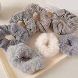 Maxbell 7x Women Hair Ties Scrunchies Ponytail Holder for Girls Wedding gray
