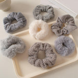 Maxbell 7x Women Hair Ties Scrunchies Ponytail Holder for Girls Wedding gray