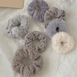 Maxbell 7x Women Hair Ties Scrunchies Ponytail Holder for Girls Wedding gray