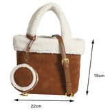 Maxbell Casual Shoulder Bag Purse Handbag Backpack Soft Lamb Plush Handle Women