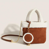 Maxbell Casual Shoulder Bag Purse Handbag Backpack Soft Lamb Plush Handle Women