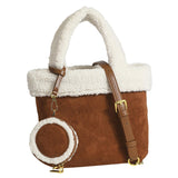 Maxbell Casual Shoulder Bag Purse Handbag Backpack Soft Lamb Plush Handle Women