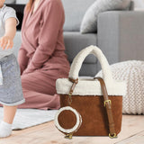 Maxbell Casual Shoulder Bag Purse Handbag Backpack Soft Lamb Plush Handle Women