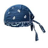 Maxbell Mens Do Rag Headscarf Breathable Motorcycle Headwrap Pirate Hat Beanie Blue