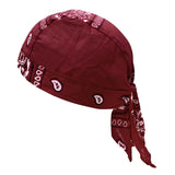 Maxbell Mens Do Rag Headscarf Breathable Motorcycle Headwrap Pirate Hat Beanie Red