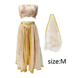 Maxbell Womens Belly Dance Suit Festival Costumes Chiffon Skirts Pants Cosplay Set M