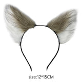 Maxbell Cat Fox Ear Hair Hoop Hair Band Headwear Novelty for Women Girls Photo Props White Coffee