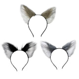 Maxbell Cat Fox Ear Hair Hoop Hair Band Headwear Novelty for Women Girls Photo Props White Coffee