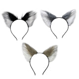Maxbell Cat Fox Ear Hair Hoop Hair Band Headwear Novelty for Women Girls Photo Props White Coffee
