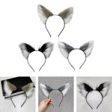 Maxbell Cat Fox Ear Hair Hoop Hair Band Headwear Novelty for Women Girls Photo Props White Coffee