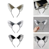 Maxbell Cat Fox Ear Hair Hoop Hair Band Headwear Novelty for Women Girls Photo Props White Coffee