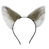 Maxbell Cat Fox Ear Hair Hoop Hair Band Headwear Novelty for Women Girls Photo Props White Coffee