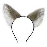 Maxbell Cat Fox Ear Hair Hoop Hair Band Headwear Novelty for Women Girls Photo Props White Coffee