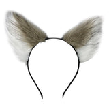 Maxbell Cat Fox Ear Hair Hoop Hair Band Headwear Novelty for Women Girls Photo Props White Coffee