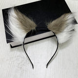 Maxbell Cat Fox Ear Hair Hoop Hair Band Headwear Novelty for Women Girls Photo Props White Coffee
