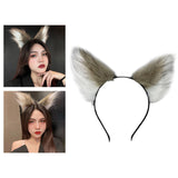 Maxbell Cat Fox Ear Hair Hoop Hair Band Headwear Novelty for Women Girls Photo Props White Coffee